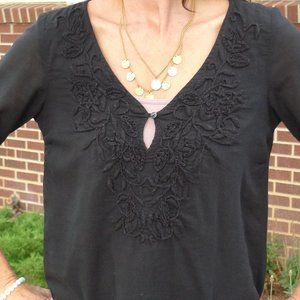 ORGANIC COTTON  EMBROIDERED BLOUSE